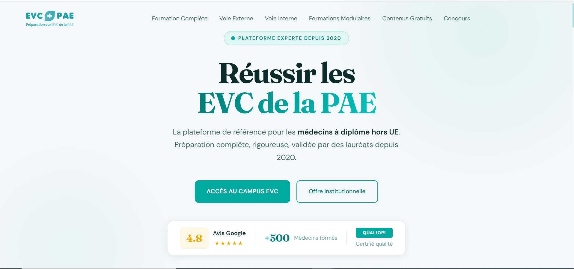 EVC-PAE Site Vitrine